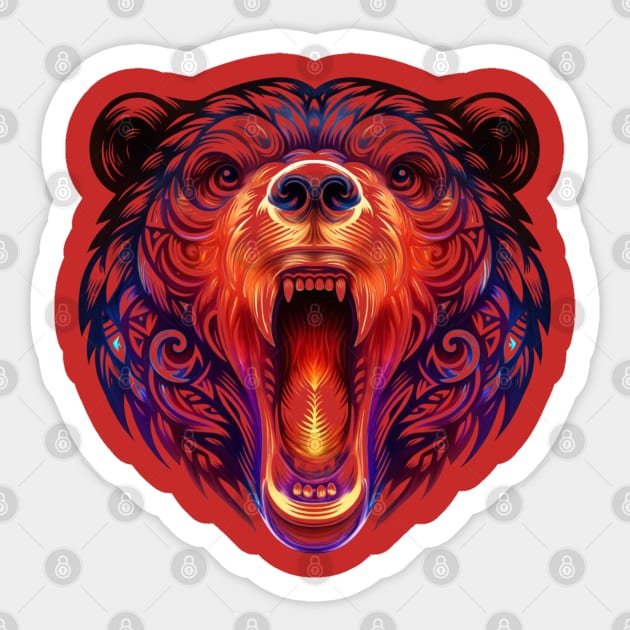 Colorful Pop Art Bear Sticker by Luxinda